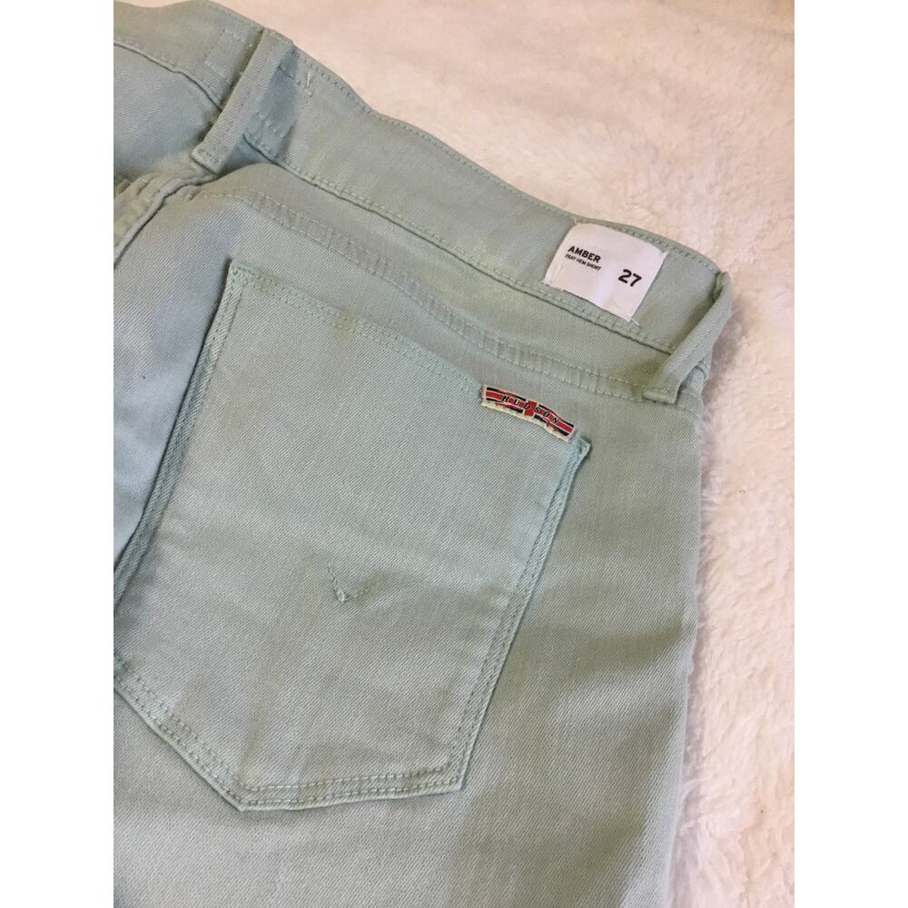 Hudson Wild Green Denim Amber Fray Hem Shorts - Picture 12 of 13